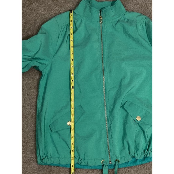 Chicos Zenergy Full Zip Jacket Size 0 (4/6) Green Zipper Pockets Casual Lined - Picture 5 of 9